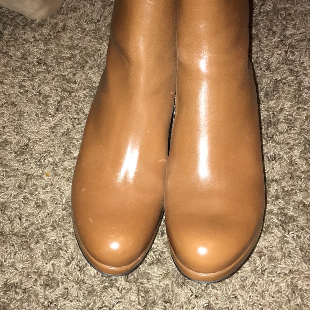 Clarks Real Leather Platform Rust Color Booties - image 8